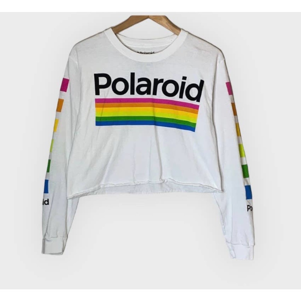 POLAROID White Long Sleeve Graphic T-Shirt